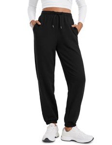 High-Waisted Cotton Fleece Joggers for Women