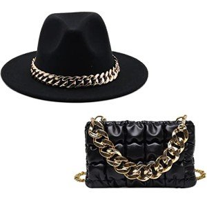 Trendy Pink Fedora Hat and Bag Set for Women