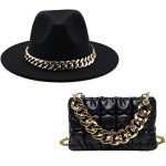 Trendy Pink Fedora Hat and Bag Set for Women
