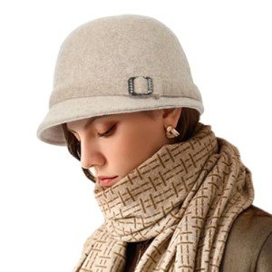 Elegant Women's 1920s Vintage Wool Cloche Hat