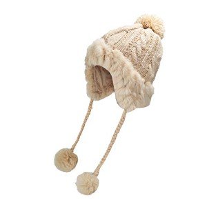 Winter Warm Rabbit Fur Beanie Hat for Women