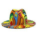 Colorful Tie-Dye Fedora Hat for Men and Women