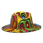 Colorful Tie-Dye Fedora Hat for Men and Women