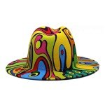 Colorful Tie-Dye Fedora Hat for Men and Women