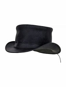 Stylish Black Genuine Leather Top Hat for Everyone