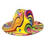 Colorful Tie-Dye Fedora Hat for Men and Women