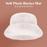 Cozy Faux Fur Bucket Hat for Women (White)