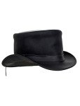 Stylish Black Genuine Leather Top Hat for Everyone