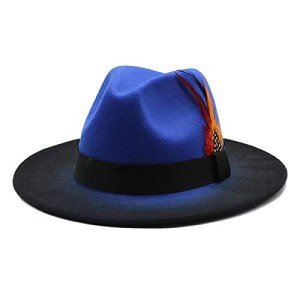 Trendy Blue and Black Women's Fedora Hat