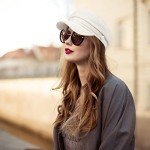 ColorSun Women's White Newsboy Cap for Style