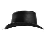 Stylish Black Cowhide Leather Steampunk Top Hat