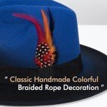 Trendy Blue and Black Women's Fedora Hat