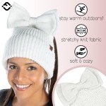Funky Junque Women's Sequin Bow Ponytail Beanie