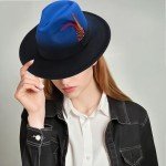 Trendy Blue and Black Women's Fedora Hat