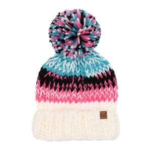 Funky Junque Women's Chunky Knit Pom Beanie