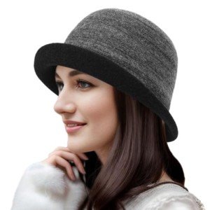 1920s Vintage Women's Wool Cloche Bucket Hat