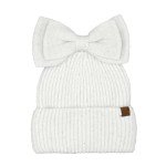 Funky Junque Women's Sequin Bow Ponytail Beanie