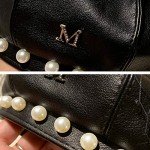 Stylish Pearl Lace Leather Beret for Women