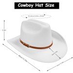 Stylish White Wide Brim Cowgirl Hat with Belt
