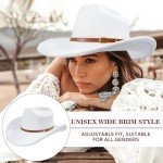 Stylish White Wide Brim Cowgirl Hat with Belt