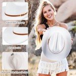 Stylish White Wide Brim Cowgirl Hat with Belt
