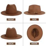 Classic Wide Brim Wool Fedora Hat with Buckle
