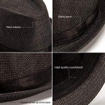 Black Straw Fedora Hat for Women - Beach Style