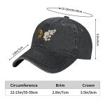 Butterfly Denim Baseball Cap for Women & Teens