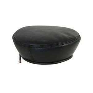 Women's Genuine Leather French Beret Hat - Black