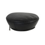 Women's Genuine Leather French Beret Hat - Black