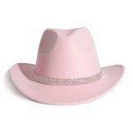 Sparkly Pink Cowboy Hat with Rhinestone Buckle