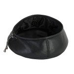 Women's Genuine Leather French Beret Hat - Black