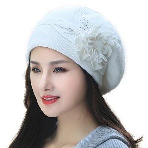 Winter Women's Beanie Hat with Rabbit Fur
