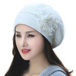 Winter Women's Beanie Hat with Rabbit Fur