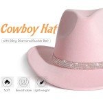 Sparkly Pink Cowboy Hat with Rhinestone Buckle