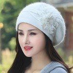 Winter Women's Beanie Hat with Rabbit Fur