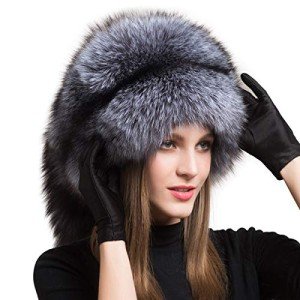 Stylish Silver Fox Fur Beanie for Women