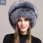Stylish Silver Fox Fur Beanie for Women