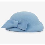 Elegant Light Blue Bowknot Wool Felt Hat