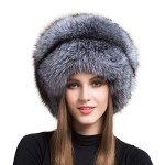 Stylish Silver Fox Fur Beanie for Women