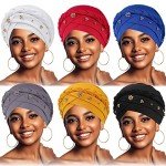 Aosmeol Women's 6 Pack Fashionable Turban Caps