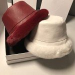 Women's Winter Faux Leather Fur Bucket Hat