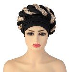 African Turbans for Women - Black & Purple