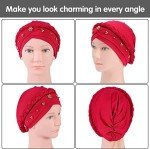 Aosmeol Women's 6 Pack Fashionable Turban Caps