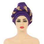 African Turbans for Women - Black & Purple