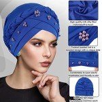 Aosmeol Women's 6 Pack Fashionable Turban Caps