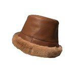 Women's Winter Faux Leather Fur Bucket Hat
