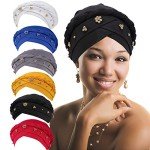 Aosmeol Women's 6 Pack Fashionable Turban Caps