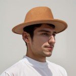 Classic Wide Brim Fedora Hat for Women - Camel