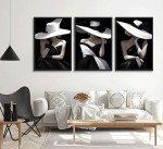 Elegant Black and White Woman Portrait Canvas Art